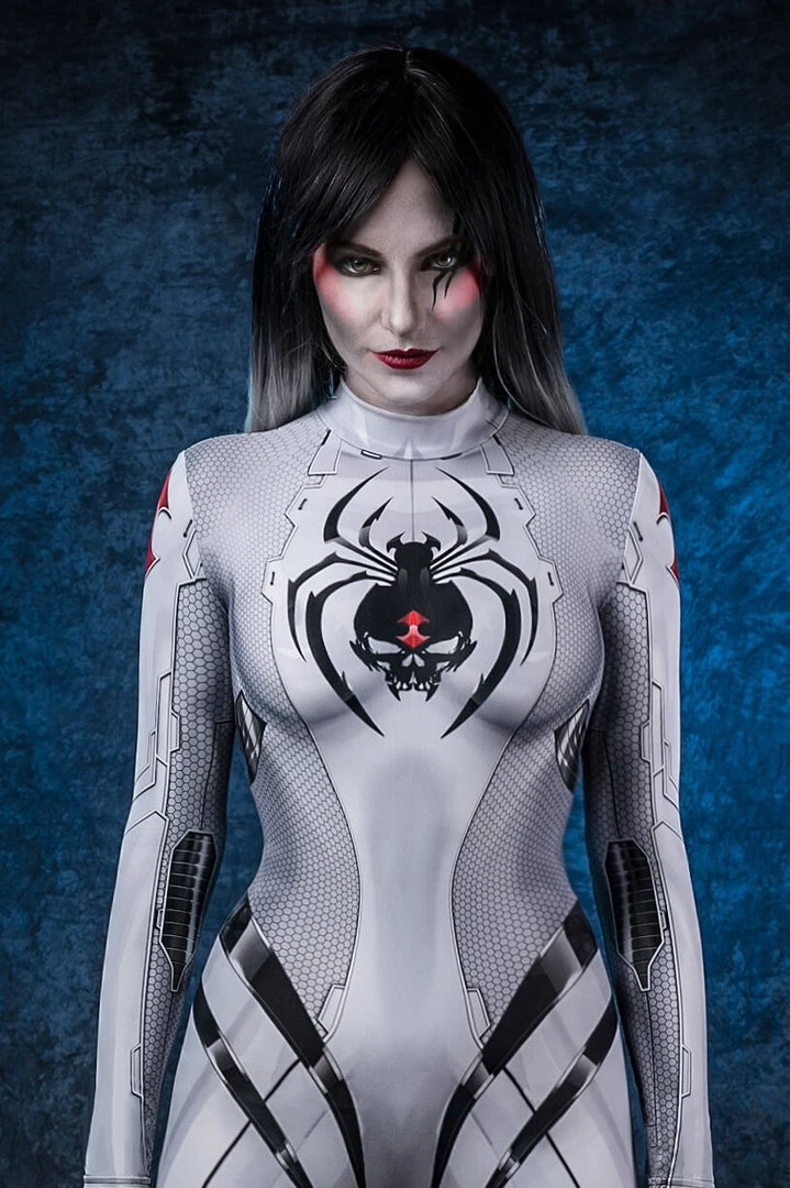 BADINKA Full Bodysuits White Widow Costume 3 BADINKA Full Bodysuits White Widow Costume