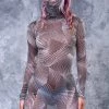 BADINKA Minimal Mesh High Neck Dress