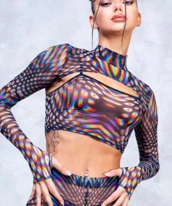 BADINKA Pulsar Mesh 2 Piece Shrug Top NEW