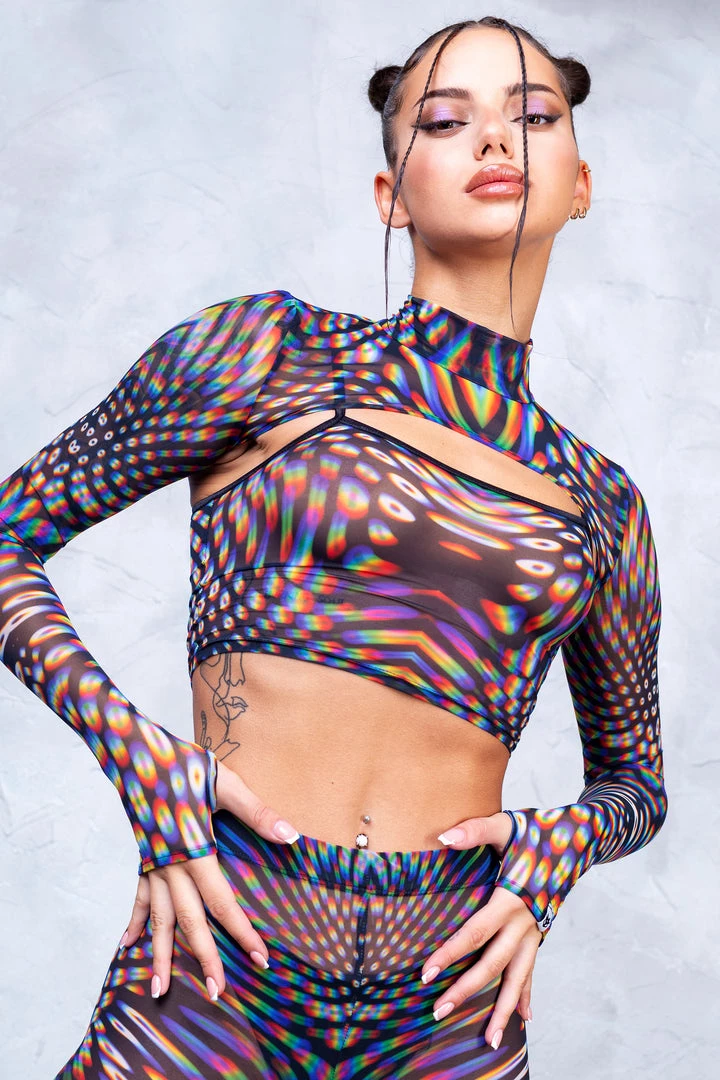 BADINKA Pulsar Mesh 2 Piece Shrug Top NEW 3 BADINKA Pulsar Mesh 2 Piece Shrug Top NEW