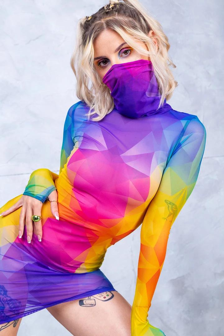 BADINKA NEW Polygon Love Mesh High Neck Dress 3 BADINKA NEW Polygon Love Mesh High Neck Dress