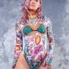 BADINKA RAVE GEAR Bedouin White Mesh Bodysuit