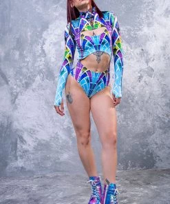 BADINKA Sky Grid Shrug 2 Piece Bodysuit