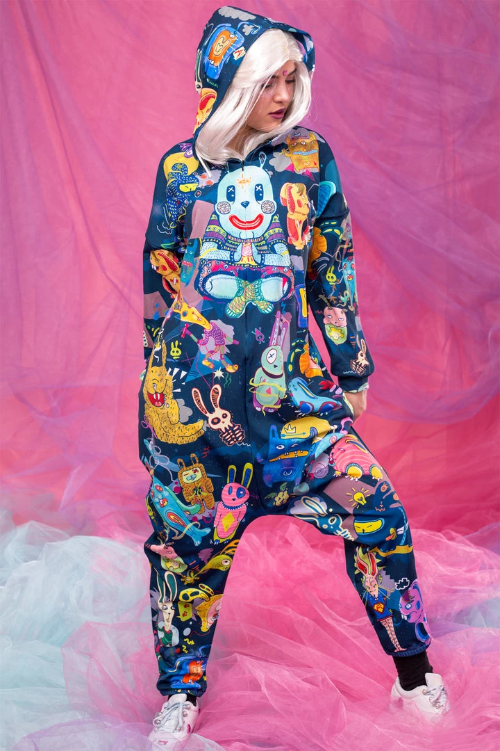 BADINKA Blue Rabbidelic Onesie Onesies 3 BADINKA Blue Rabbidelic Onesie Onesies