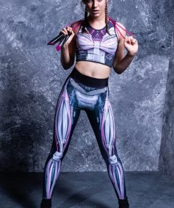 BADINKA Mechanical Hw Leggings Magenta High Waist Leggings