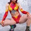 BADINKA RAVE GEAR Lava Cut Out Bodysuit