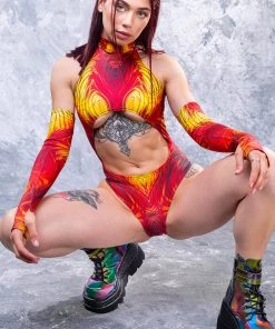BADINKA RAVE GEAR Lava Cut Out Bodysuit