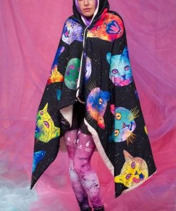 BADINKA Cosmic Kitties Hoodie Blanket
