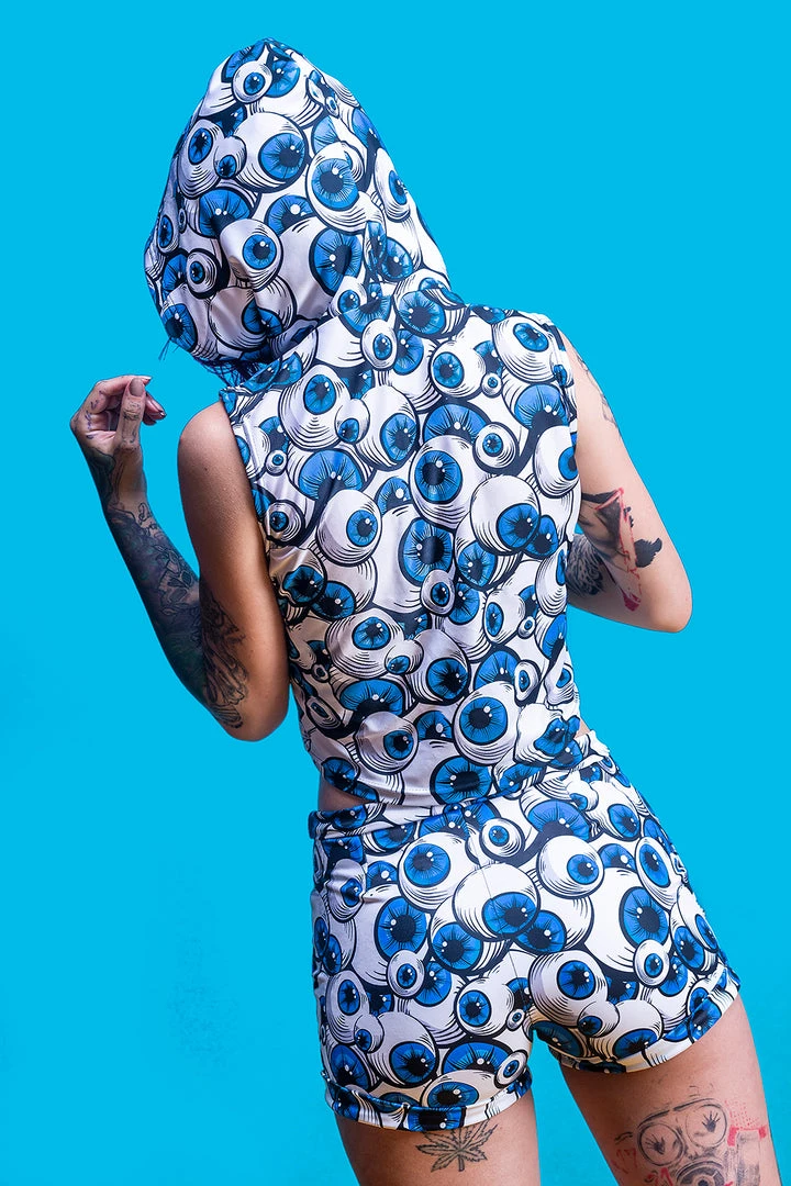 BAD INKA Tops Eyeballz Blue Hooded Top 3 BAD INKA Tops Eyeballz Blue Hooded Top
