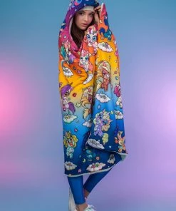 BADINKA Cuteness Overload Hooded Rainbow Blanket