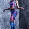 BADINKA Spiral Focus Hw Leggings Purple High Waist Leggings