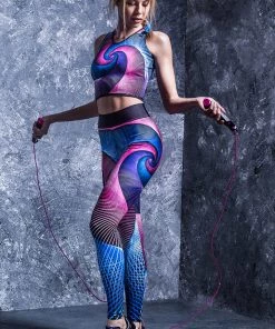 BADINKA Spiral Focus Hw Leggings Purple High Waist Leggings