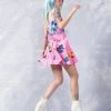 BADINKA Pink Rabbidelic Skater Dress Dresses