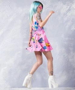 BADINKA Pink Rabbidelic Skater Dress Dresses