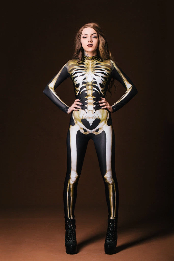 BADINKA Full Bodysuits Graveyard Skeleton Costume 4 BADINKA Full Bodysuits Graveyard Skeleton Costume