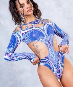 BADINKA NEW Multifractal Strappy Matrix Bodysuit
