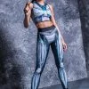 BADINKA Mechanical Hw Leggings Cyan High Waist Leggings
