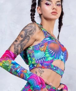 BADINKA Kaleidoscopic Bloom Long Belt Hooded Top