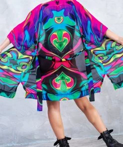 BADINKA Fluorescent Marble Rave Robe NEW