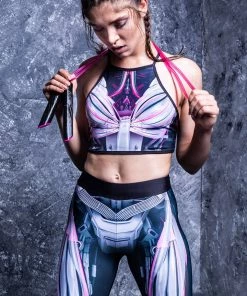 BADINKA Mechanical Crop Top Magenta Active Tops