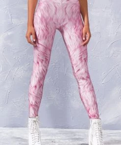 BADINKA Pink Furr Leggings