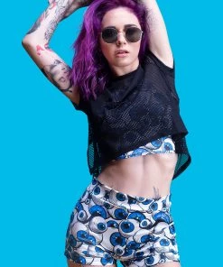 BAD INKA Eyeballz Blue Shorts