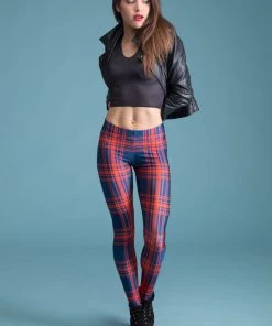 BAD INKA Rock Red Tartan Leggings