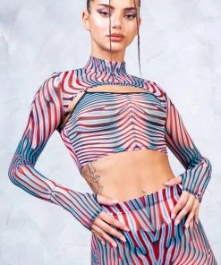 BADINKA Iris Mesh 2 Piece Shrug Top NEW