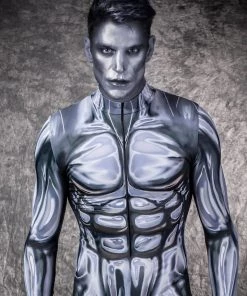 BADINKA Bodysuits Silver Man Costume