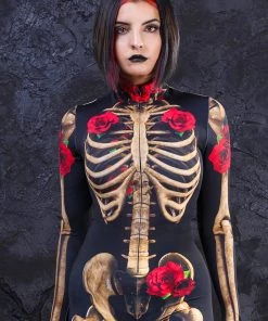 BADINKA Full Bodysuits La Muerta Skeleton Costume