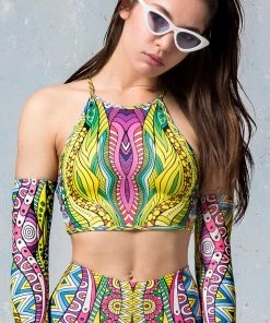 BADINKA Tops Aqua Knot Crop Top