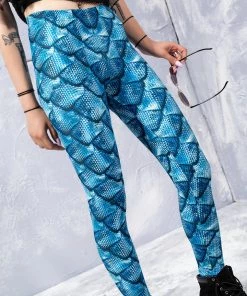 BADINKA Blue Mermaid Leggings