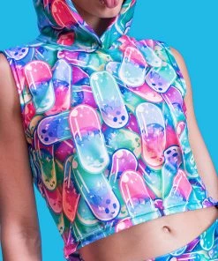 BAD INKA Happy Pillz Hooded Top Tops