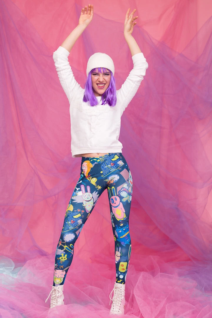 BADINKA Rabbidelic Warm Leggings (Blue) 5 BADINKA Rabbidelic Warm Leggings (Blue)