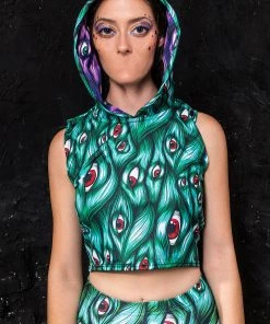 BAD INKA I See You Green Hooded Top Tops