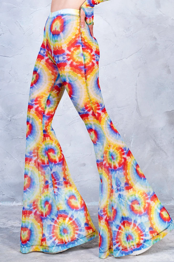 BADINKA Tie Dye Bell Bottom Mesh Pants 3 BADINKA Tie Dye Bell Bottom Mesh Pants