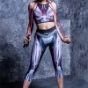 BADINKA Mechanical Capri Leggings Magenta