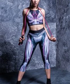 BADINKA Mechanical Capri Leggings Magenta