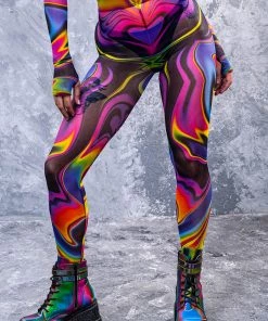 BADINKA Space Fuel Mesh Leggings High Waist Leggings