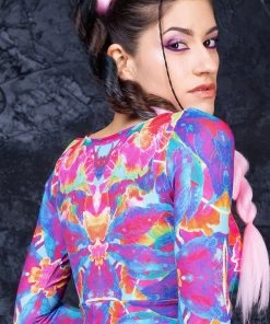 BADINKA Psy Hibiscus Long Belt Top NEW