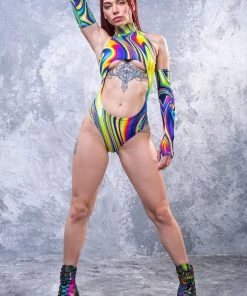 BADINKA Jaded Liquid Cut Out Bodysuit