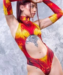 BADINKA RAVE GEAR Lava Cut Out Bodysuit