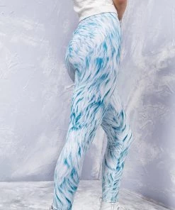 BADINKA Blue Furr Leggings