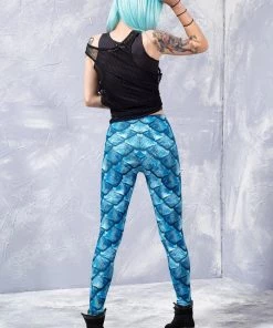 BADINKA Blue Mermaid Leggings
