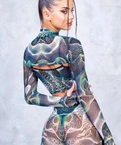 BADINKA Vapor Trance Mesh 2 Piece Shrug Top NEW