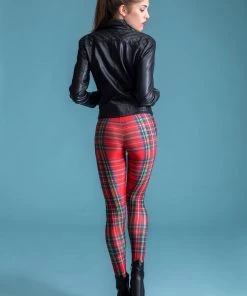 BAD INKA Red Tartan Leggings