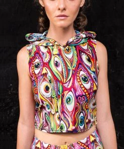 BAD INKA Tops Trippy Eyez Hooded Top