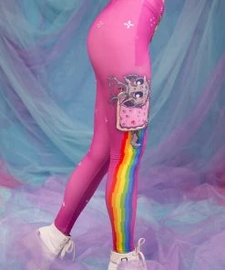 BADINKA Schizo Cat Warm Leggings (Pink)