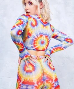 BADINKA NEW Tie Dye Sleeved Crossed Mesh Top 7 BADINKA NEW Tie Dye Sleeved Crossed Mesh Top