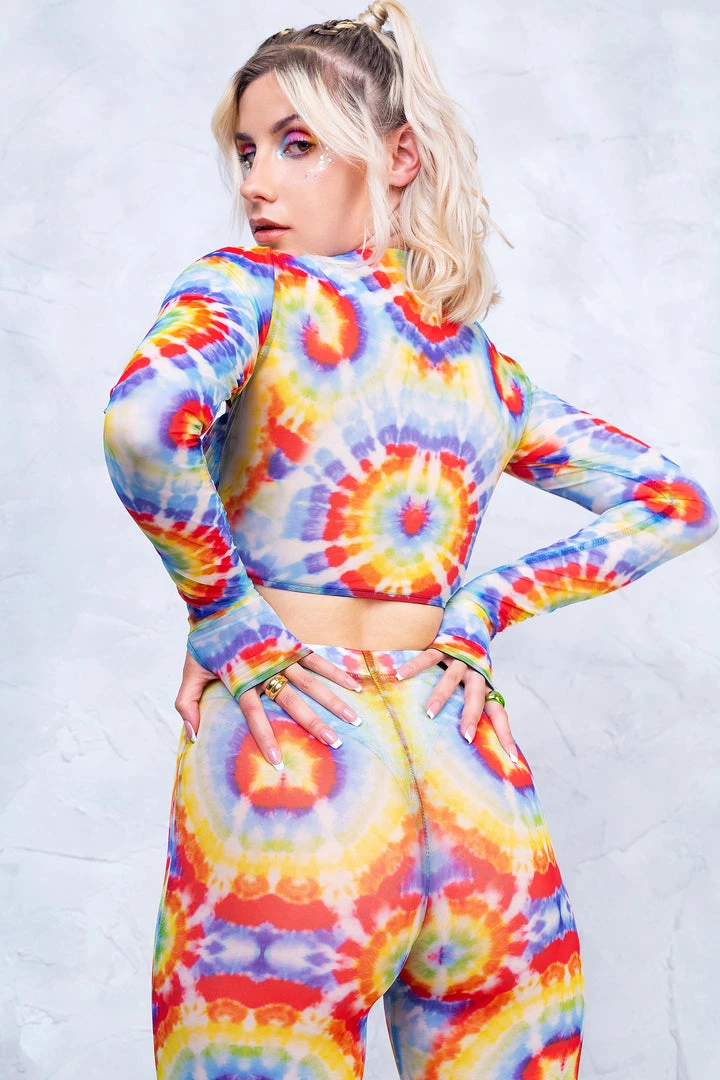 BADINKA NEW Tie Dye Sleeved Crossed Mesh Top 4 BADINKA NEW Tie Dye Sleeved Crossed Mesh Top